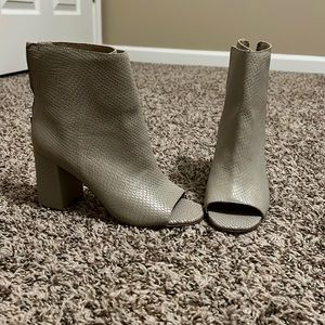 Grey Matisse booties with open toe